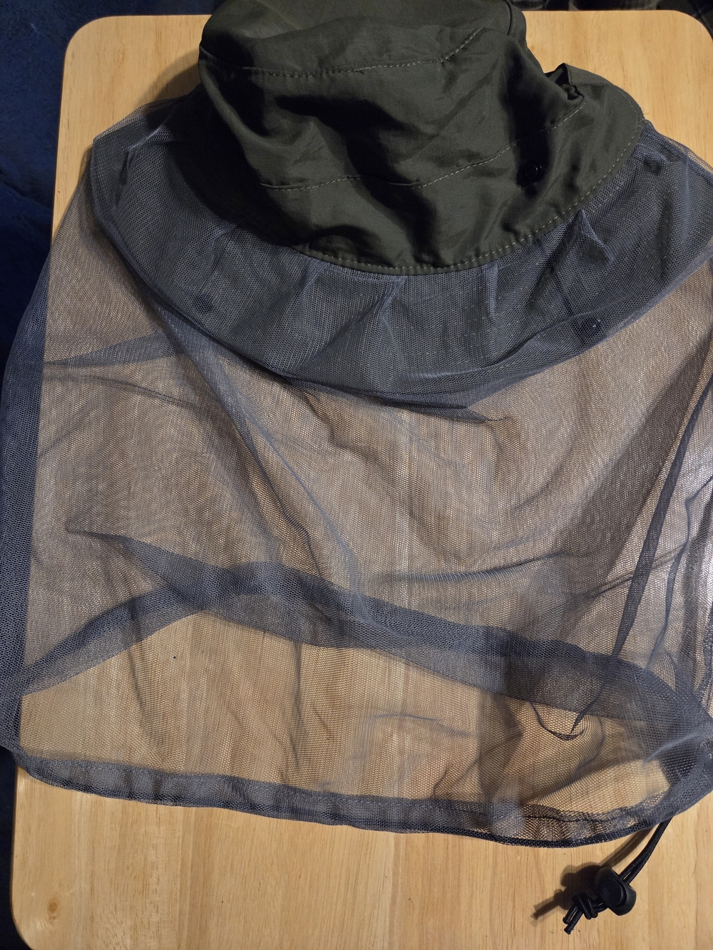 Olive Green Bucket Hat with Mesh Face/Neck Cover